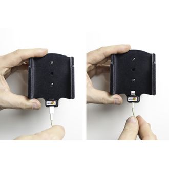 Brodit suport pentru Apple iPhone Xs/X fără carcasă, cu grommet pentru orig. Cablu Lightning, catifea