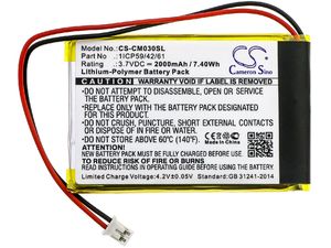 Tip baterie 1ICP59/42/61, 2000 mAh, Li-Pol