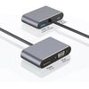 Mobilly 4in1 USB-C zu HDMI, VGA, USB3.0 Adapter mit Power Delivery 87W
