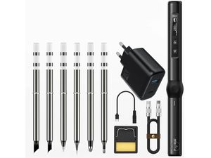 Microsudură electrică programabilă cu afișaj FNIRSI HS-01 SMART, adaptor, 6 vârfuri, 80°C-420°