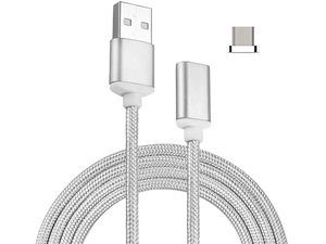 Cablu magnetic împletit pentru încărcare și date cu conector MicroUSB