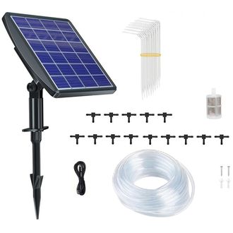 Sistem de irigare inteligent cu panou solar, baterie încorporată de 2000 mAh, 15 duze