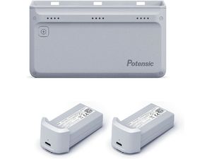 Potensic 3-állású gyorstöltő Atom 4K 60W More Power, készlet hálózati adapterrel és 2x akkumulátorral