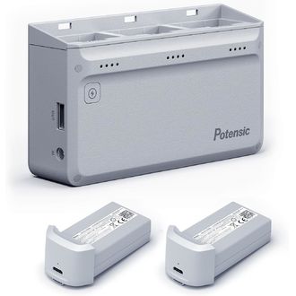 Potensic 3-állású gyorstöltő Atom 4K 60W More Power, készlet hálózati adapterrel és 2x akkumulátorral