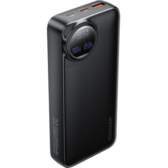 Essager Powerbank cu afișaj digital și cablu integrat 20000mAh 22,5W - negru (Heteromypil