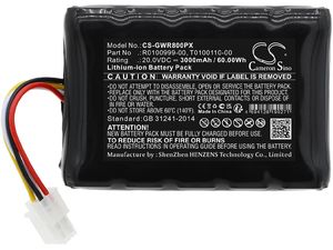 Baterie pentru Cramer RM 800, RM 800D, RM 1000, RM 1500 și altele, 3000 mAh, Li-Ion
