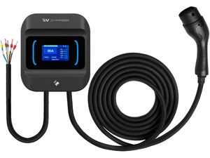 AUXUS Wallbox 22kW stație de încărcare EV pentru vehicule electrice, aplicație, cablu de 5m, APP+RFID, negru