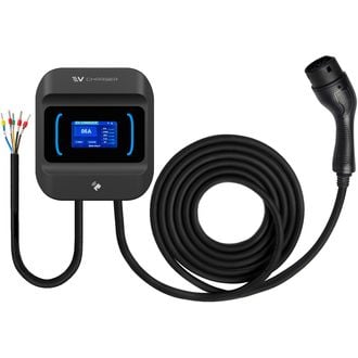 AUXUS Wallbox 22kW stație de încărcare EV pentru vehicule electrice, aplicație, cablu de 5m, APP+RFID, negru