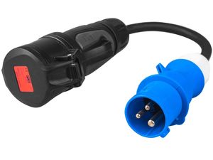 Zöld cellás adapter piros CEE 16A 400V kék CEE 16A 230V-ra, IP44