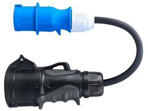 Zöld cellás adapter piros CEE 16A 400V kék CEE 16A 230V-ra, IP44