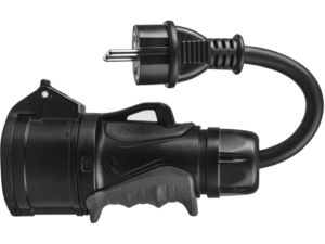 Adaptor de celule verzi roșu CEE 16A 400V la 230V Schuko, IP44