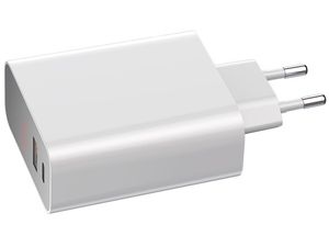 Baseus Dual-USB Quick Charge nabíječka s PD3.0 QC4.0 s displejem, 1xUSB 1xUSB-C 45W, bílá