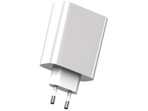 Baseus Dual-USB Quick Charge nabíječka s PD3.0 QC4.0 s displejem, 1xUSB 1xUSB-C 45W, bílá