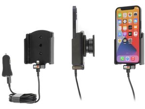 Brodit държач за кола за Apple iPhone 12 Mini, 2xUSB, с превключвател за зареждане от цигара (QC3.0/2.4A)