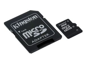 Kingston microSDHC 8GB Class 4 paměťová karta + SDHC adaptér