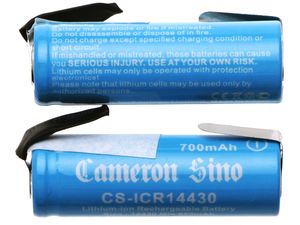 Akkumulátor 14430 szerelőlapokkal, 2 db csomagban, 700 mAh