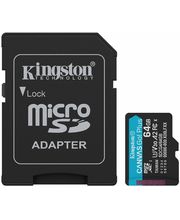 Kingston Canvas Go Plus Gen4 microSDXC 64GB U3/V30/A2, 200 MB/s Lesegeschwindigkeit + SD-Adapter