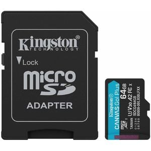 Kingston Canvas Go Plus Gen4 microSDXC 64GB U3/V30/A2, čtení 200 MB/s + SD adaptér