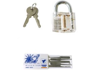 Mobilly Прозрачен тренировъчен катинар lockpick + ПОДАРЪК карта с пружини