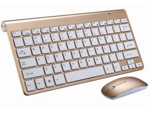 Mobilly Wireless Tastatur und Maus für Android, Mac, Windows, Gold