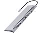 USB-C HUB 11v1 (USB-C PD, HDMI 4K, VGA, LAN RJ45, 3x USB 3.0, SD, microSD, hang)