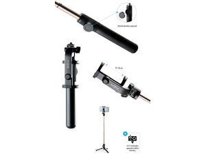 FIXED Snap selfie stick cu trepied și declanșator wireless, filet de 3/4", negru