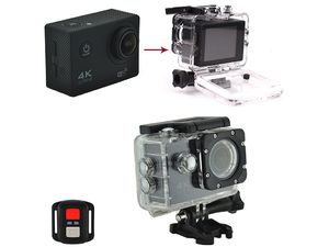 Ultra Action Camera, 4K/60 FPS, video 1080p, cu accesorii, negru