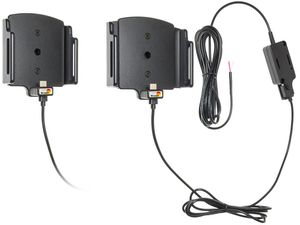 Brodit държач за кола за мобилен телефон с USB-C, регулируем със скрито зареждане, ширина 75-89 мм, дебелина 6-10 мм