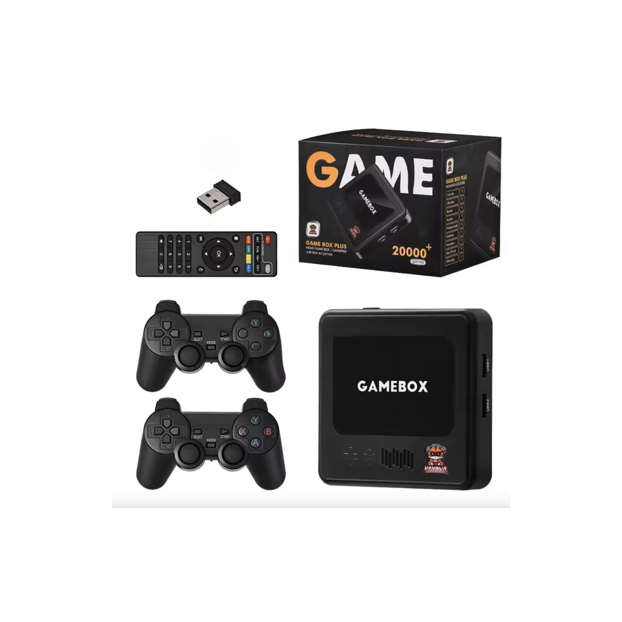 GAMEBOX G10, podpora 30 000 her, dva ovladače, 64 GB, černá
