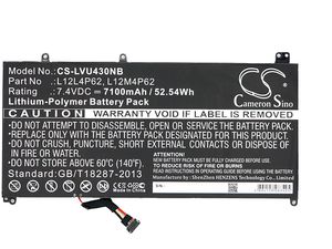 Baterie pro Lenovo IdeaPad U330, U430, U530 (ekv.L12L4P62) 7100mAh, Li-pol