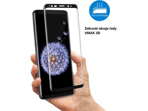 VMAX 3D ochranné sklo LG V30, zahnuté, vhodné s pouzdrem, černý okraj