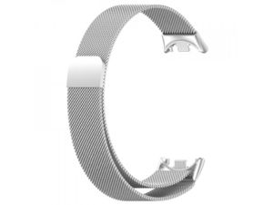 Mobilly Milanese stroke teljesen fém csere karkötő Xiaomi Mi Band 8-hoz - Ezüst