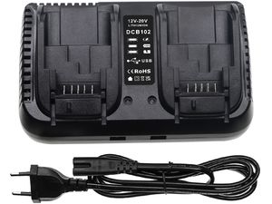 2 încărcătoare de baterii pentru DeWalt 12V MAX, XR Li-Ion 18V, eq. DCB120, DCB132