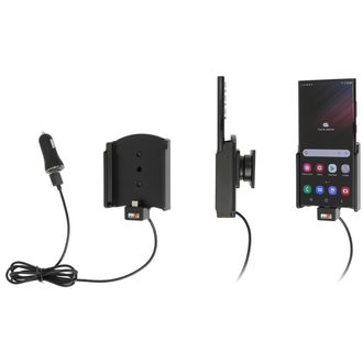 Brodit държач за кола за Samsung Galaxy S22 Ultra, без калъф, със запалка за цигари/USB зареждане