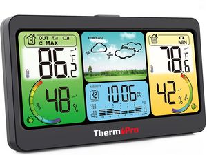 ThermoPro digitale Wetterstation mit Farbbildschirm und Außensensor TP-280
