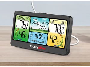 ThermoPro digitale Wetterstation mit Farbbildschirm und Außensensor TP-280