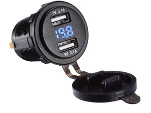 Vestavná motozásuvka s indikací napětí CL, 2x USB 5V, 2,1A