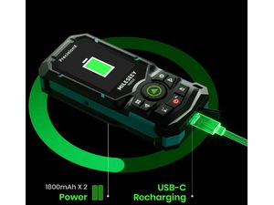 Mileseey S50 lézeres mérőműszer, zöld sugár, 120 m
