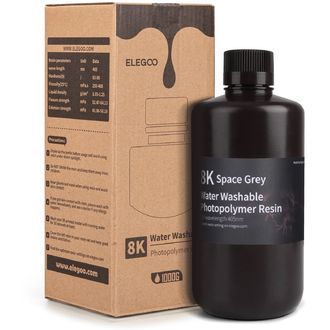 ELEGOO 8K Water Washable Resin 1kg, gri spațial
