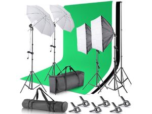 Neewer Set 3x Musselin-Hintergrund, 2x Softbox, 4x Stativ + Zubehör