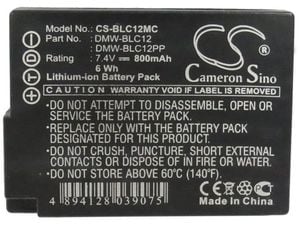 Akku für Leica Q, Panasonic Lumix DMC-GH2H, Lumix FZ-2000 und andere, 800 mAh, Li-Ion