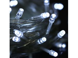 LED fénylánc, 10m, fehér