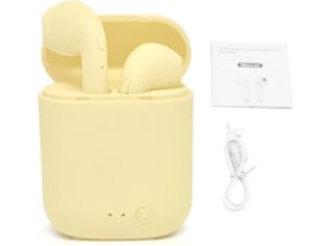 Bezdrátová sluchátka TWS s dobíjecím pouzdrem, žlutá