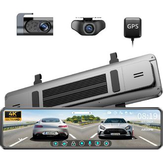 AZDOME PG18S 4K Mirror Dash Cam камера за кола с огледало за обратно виждане