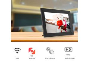 Fényképkeret 10,1", WIFI, IPS kijelző, fekete