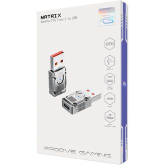 Proove GAMING MATRIX OTG Type-C към USB 3.1 адаптер, 10Gbps трансфер на данни, 120W поддръжка, за PC/лаптоп
