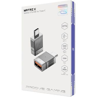 Proove GAMING MATRIX OTG adaptér USB na Type-C 3.1, přenos dat 10Gbps, podpora 120W, pro telefon/tab