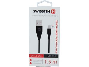 USB-C kábel extra hosszú USB-C csatlakozóval (9 mm) strapabíró és tokozott telefonokhoz, 1,5 m hosszúságban
