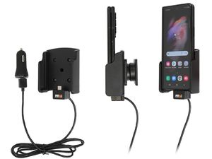 Brodit държач за кола за Samsung Galaxy Z Fold3 5G, без калъф, със запалка за цигари/USB зареждане