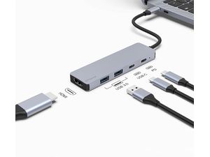 Proove IRON LINK 5v1 hub Type-C, 2x Type-C, 2x USB 3.0, HDMI, PD, hliníková slitina, pro všechny OS